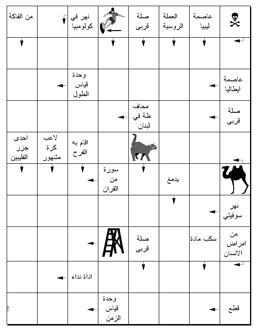 لعبة ألغاز الكلمات ستحير عقلك - كلمات متقاطعة عربية 20160728 177